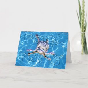 Pool Party Invitation with Moonies Cutie Pie