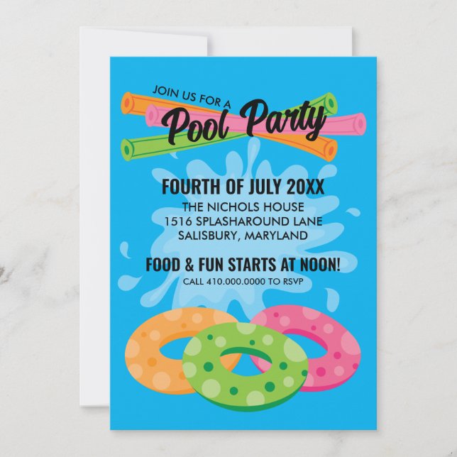 Pool Party Invitations (Front)