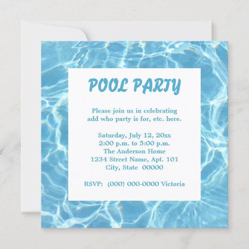 Pool Party Invitations