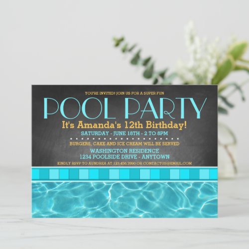 Pool Party Invitations