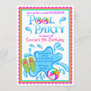 Pool Party Invitations