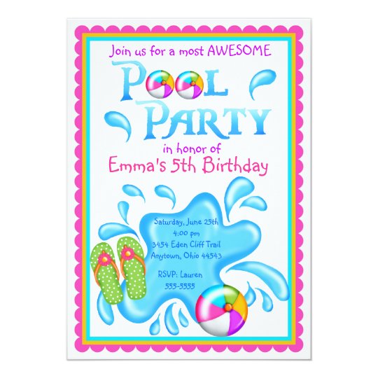 Pool Party Invitations | Zazzle