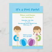 Pool Party Invitations (Front/Back)
