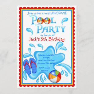 Pool Party Invitations