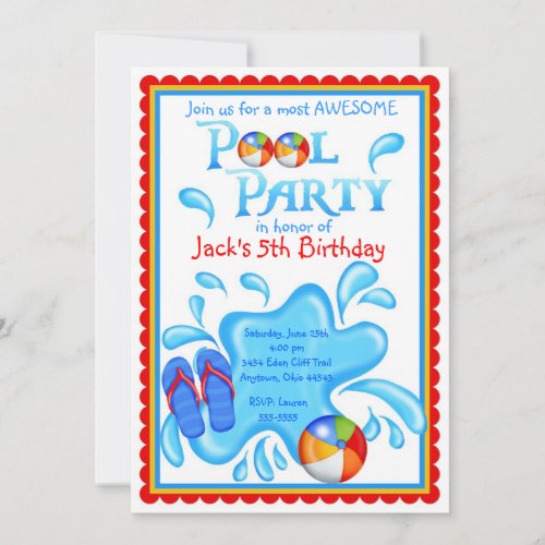 Pool Party Invitations