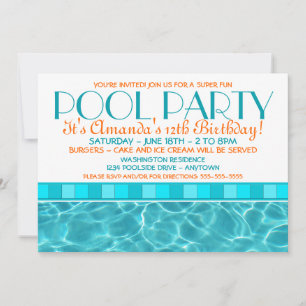 Pool Party Invitations