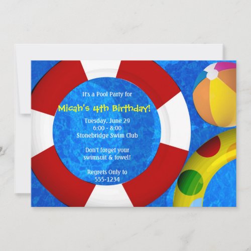Pool Party Invitations - version 2