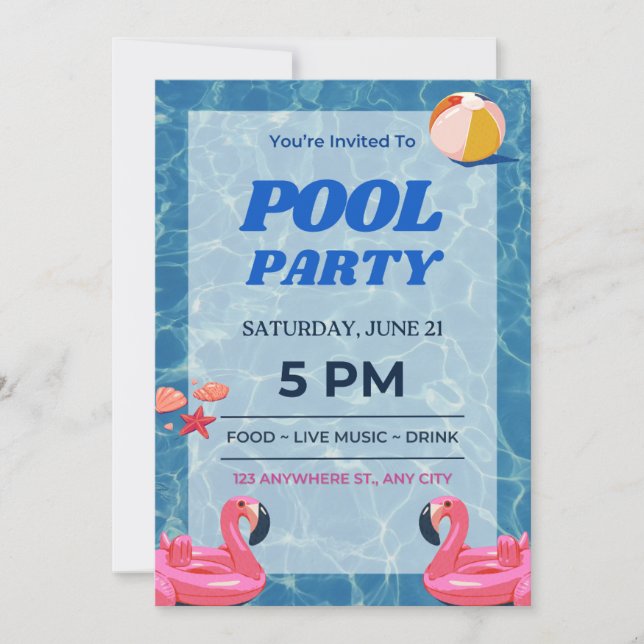 Pool Party Invitiation Invitation (Front)