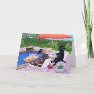 Pool Party Labradors 2 Card