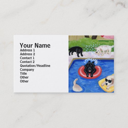 Pool Party Labradors Business Card