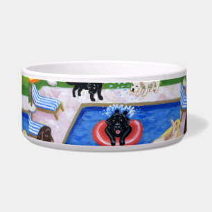 Pool Party Labradors painting Bowl