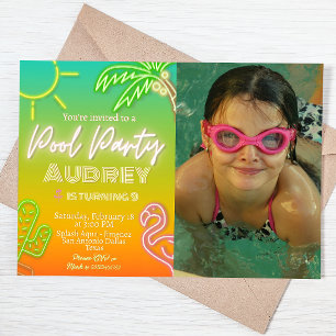 Pool Party - Landscape Invitation