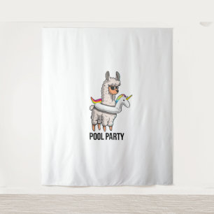 Pool Party Llama Unicorn Float Shirt Funny Llama G Tapestry