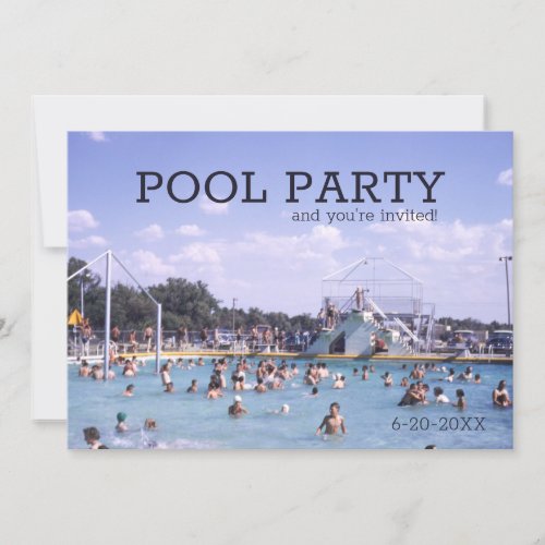 Pool Party Mid_century Retro Swimsuits Invitation