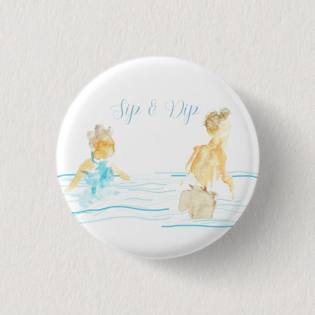 Pool Party Napkins Button (Front)