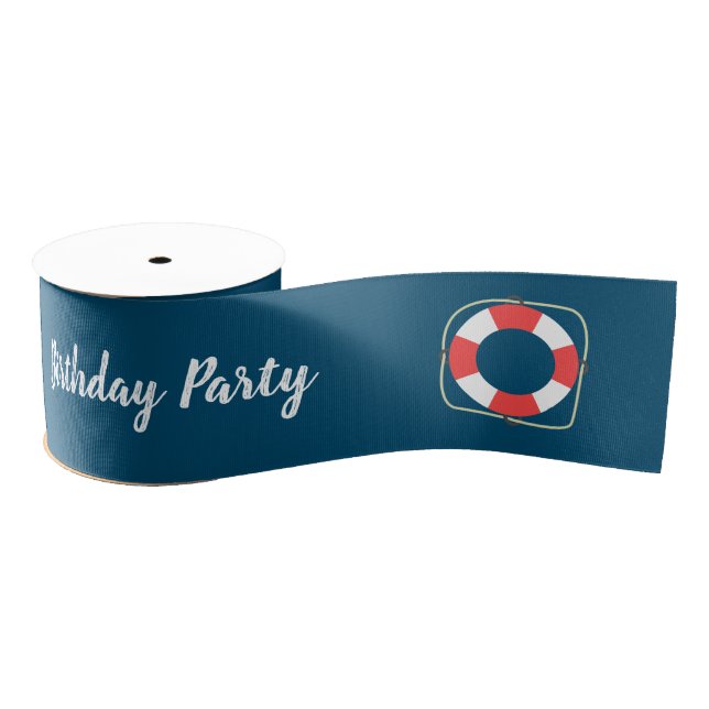Pool Party Navy Gros Grain Ribbon (Spool)