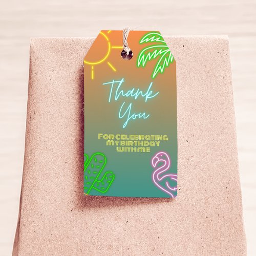 Pool Party Neon Favor Tag