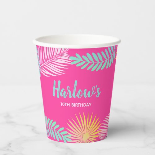 Pool Party Paper Cups  Tropical Party Cups
