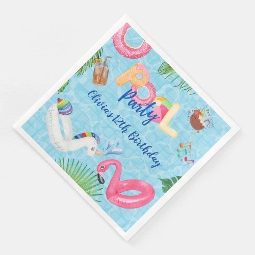 Pool Party Paper Dinner Napkins