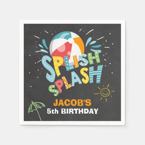 Pool party Paper Napkins Birthday Splish Splash