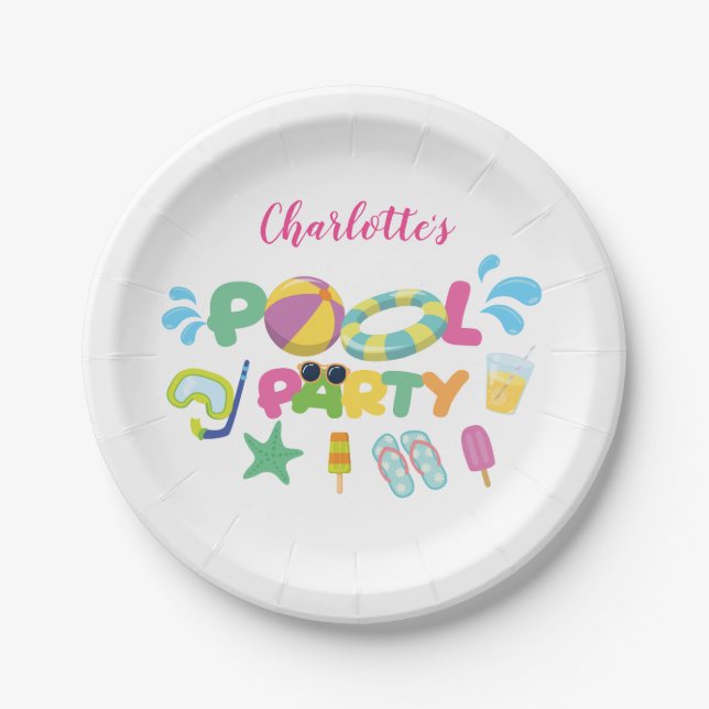 Pool Party Paper Plates (Front)