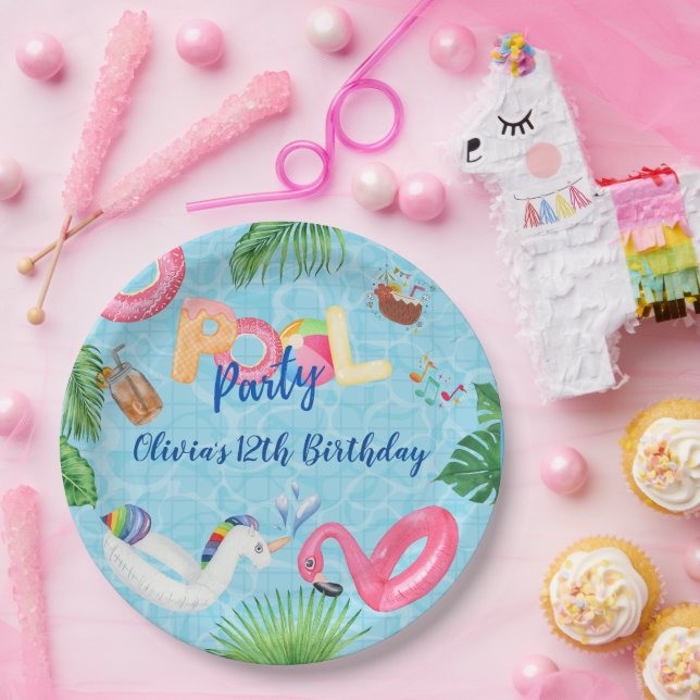 Pool Party  Paper Plates (Party)
