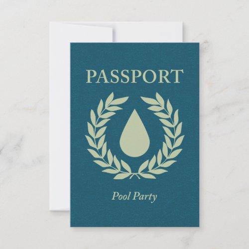 pool party passport personalized announcement