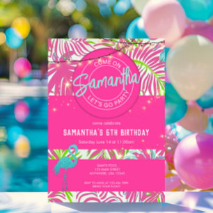 Pool Party Pink Beach Invitation