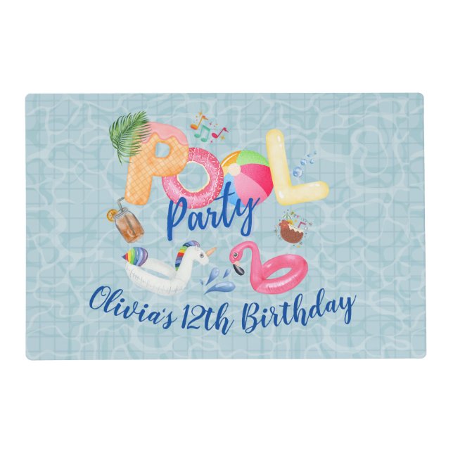 Pool Party Placemat (Front)