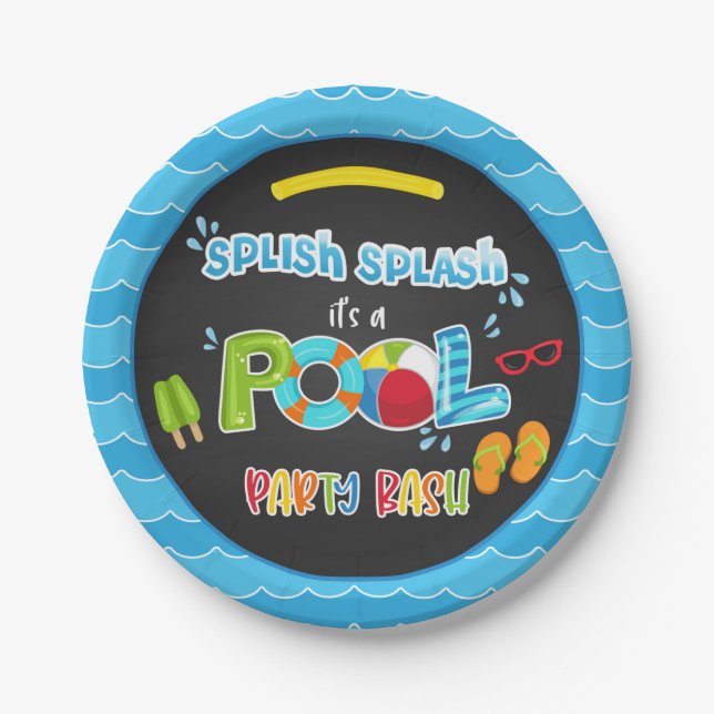 Pool Party Plate - Boy BL (Front)