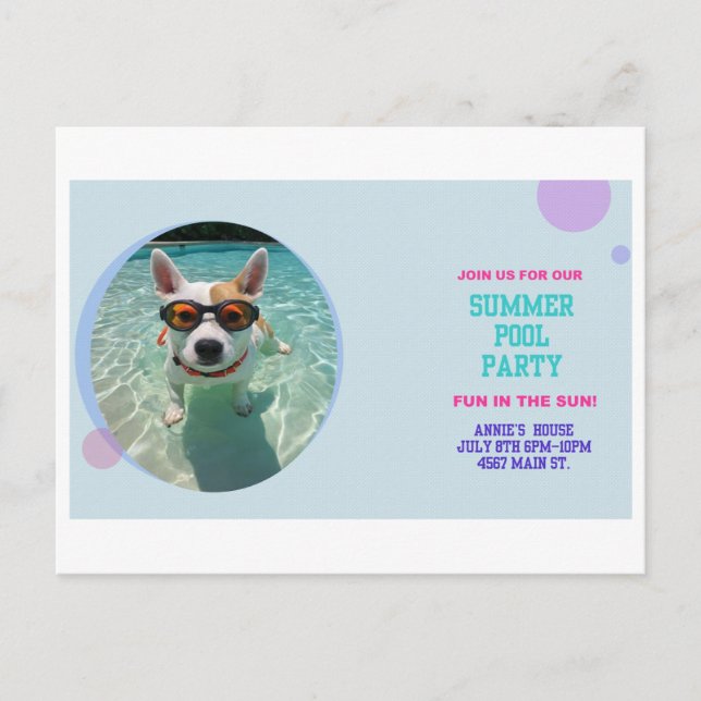 Pool Party Post Card  (Front)