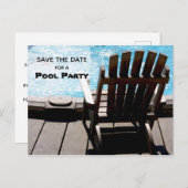 Pool Party Save The Date Invitation Postcard (Front/Back)