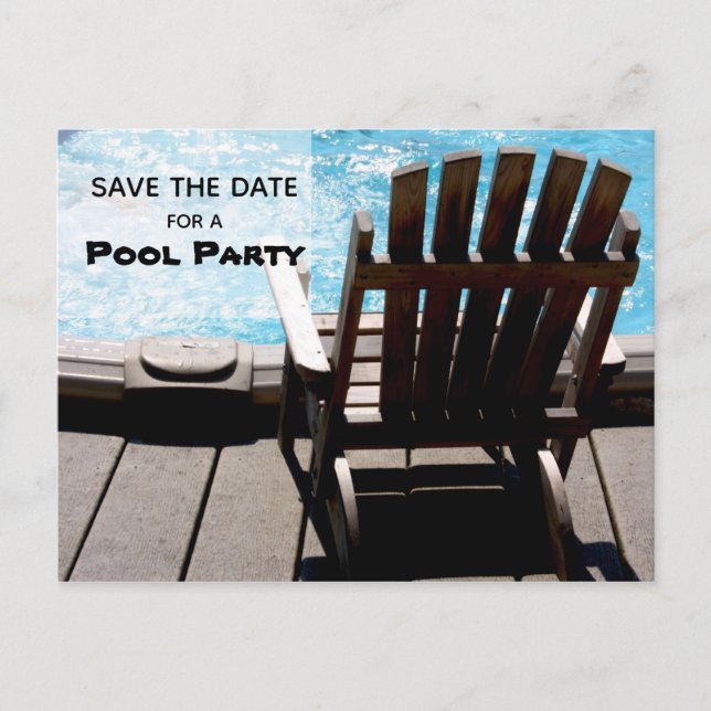 Pool Party Save The Date Invitation Postcard (Front)
