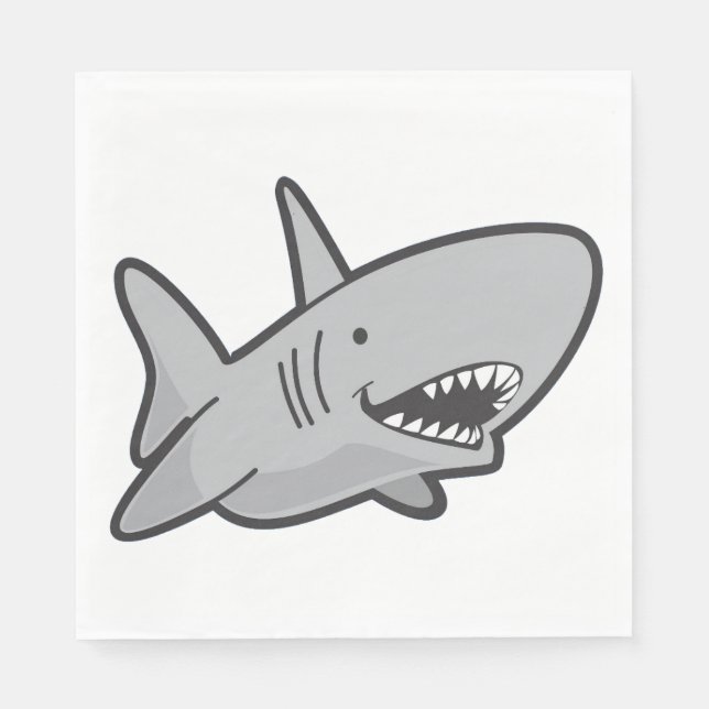 Pool Party Shark Birthday Paper Napkins (Front)
