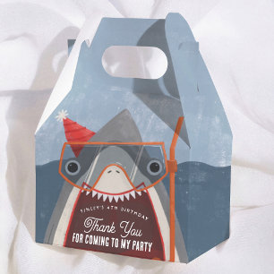 Pool Party Shark Birthday Thank You Favor Boxes