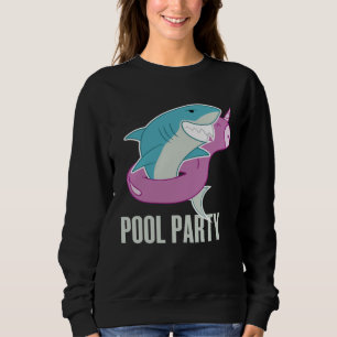 Pool Party  Shark Unicorn Fishing Sweatshirt