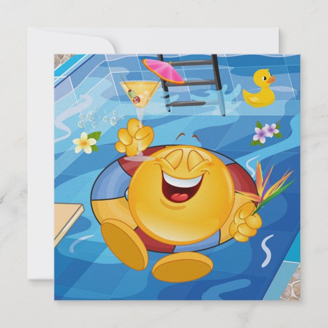 Pool Party - SMILE! Invitation (Front)