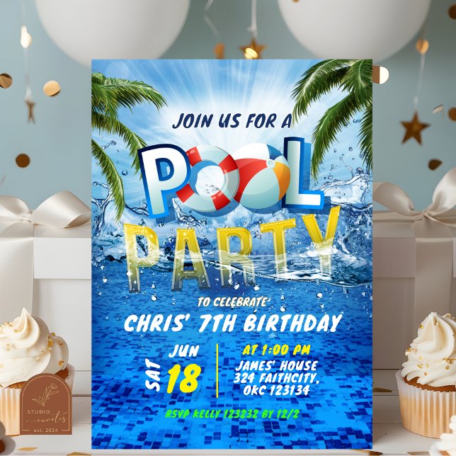 Pool Party Splash Summer  Invitation (Creator Uploaded)