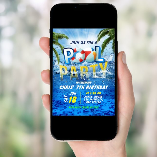 Pool Party Splash Summer  Invitation (Front Digital)