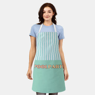 POOL PARTY Stripe Caterer Chef Apron