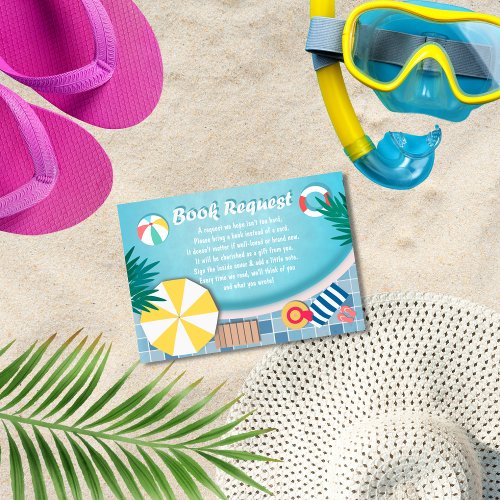Pool Party Summer Baby Shower Book Request Enclosure Card