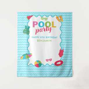Pool Party Summer Birthday Party Backdrop Kids