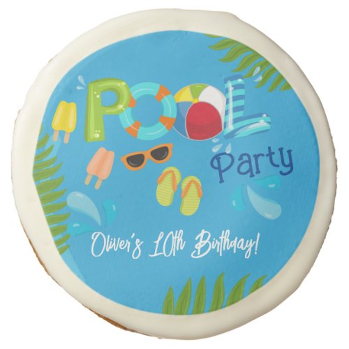 Pool Party Summer Boy Birthday Party Sugar Cookie