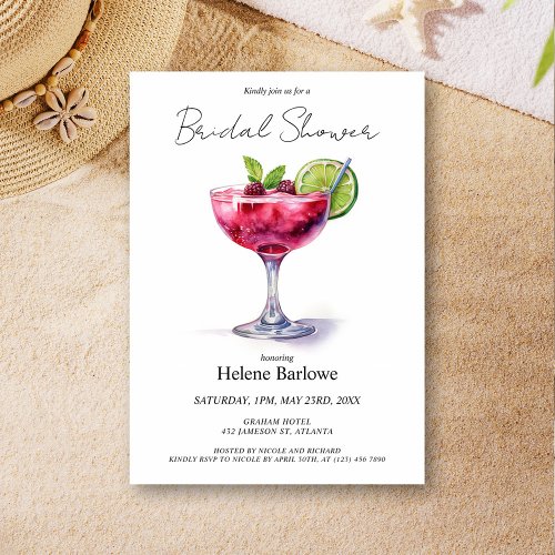 Pool Party Summer Cocktail Bridal Shower  Invitation