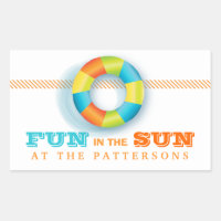 Pool Party Summer Fun in the Sun Sticker