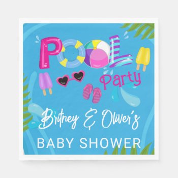 Pool Party Summer Girl Baby Shower Napkins by WittyPrintables at Zazzle