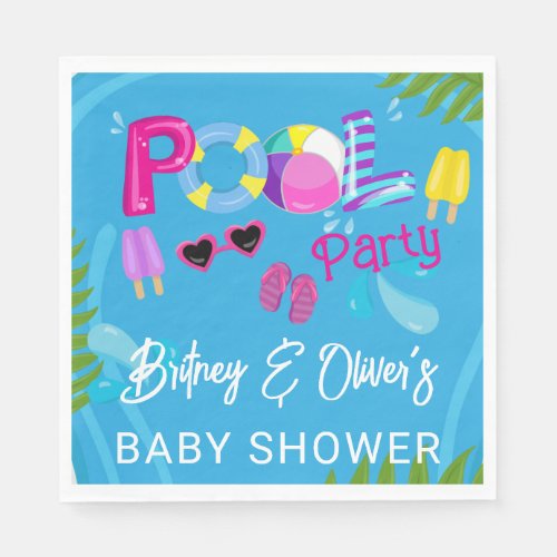 Pool Party Summer Girl Baby Shower Napkins