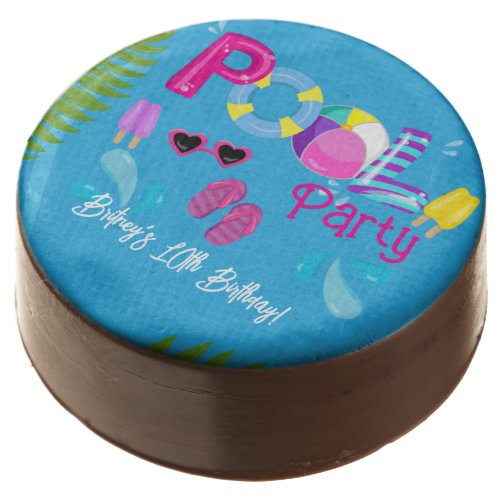 Pool Party Summer Girl Birthday Party Chocolate Covered Oreo