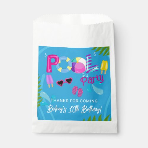 Pool Party Summer Girl Birthday Party Favor Bag