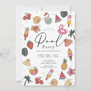 Pool Party Summer Swimming Adult Invitation